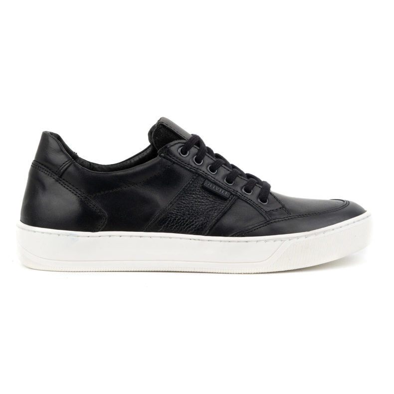 Olivier Scarpe casual in pelle da uomo 873KNT, nere nero