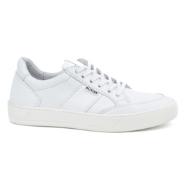Olivier Scarpe stringate sportive da uomo in pelle 872KNT bianco bianca