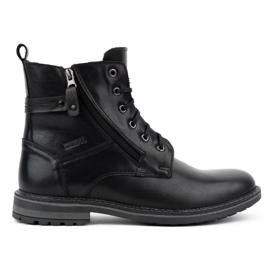 Kampol Scarpe da uomo in pelle con tacco alto 155KAM, nere nero