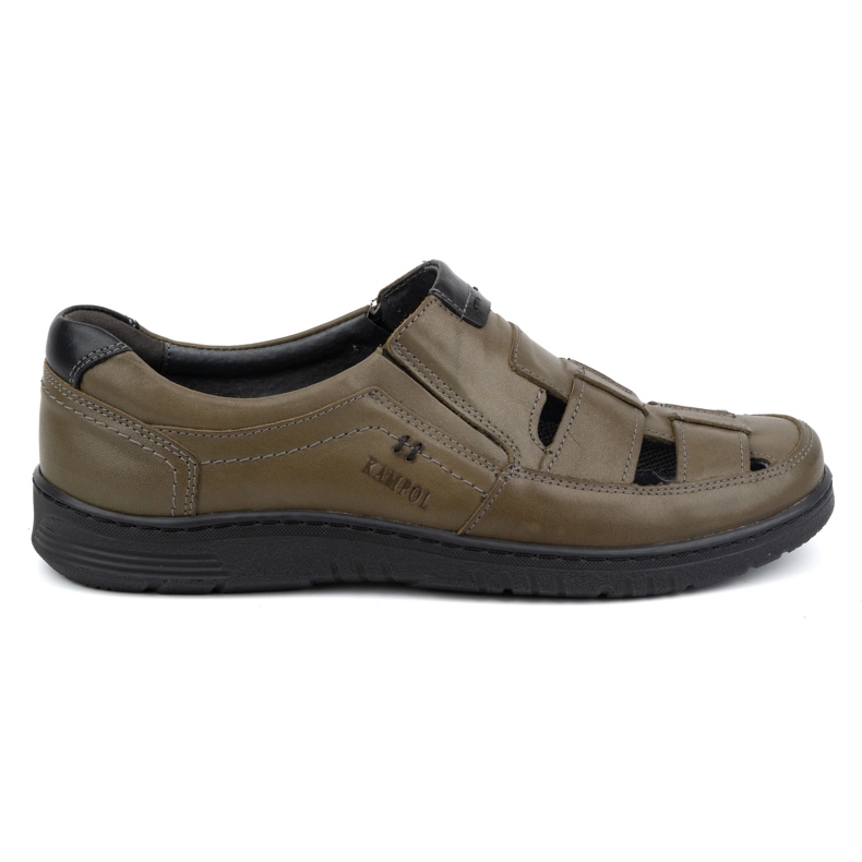 Kampol Scarpe casual in pelle da uomo 86KAM verde
