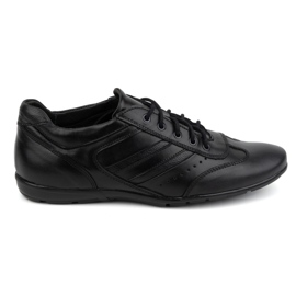 Olivier Scarpe da uomo in pelle, nere, modello sportivo 7004DT, nere nero
