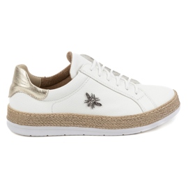 Olivier Scarpe da donna in pelle Sneakers Style 1190 bianche bianca