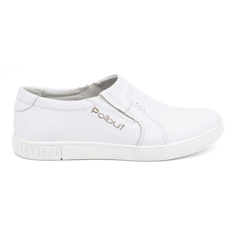 Polbut Scarpe slip-on da uomo in pelle 334/2 bianche bianca