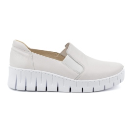 WASAK Scarpe da donna in pelle, décolleté slip-on 0721W, bianco