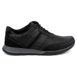 Olivier Scarpe stringate da uomo in pelle Sport Style 310GT, nere nero