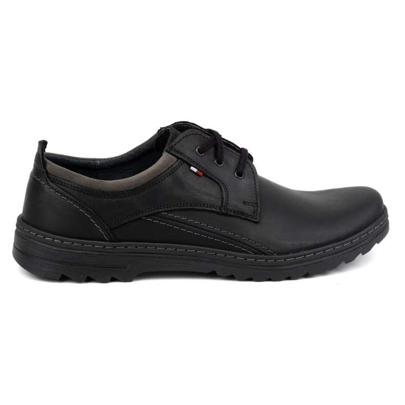 Olivier Scarpe casual stringate da uomo in pelle 309GT, nere nero