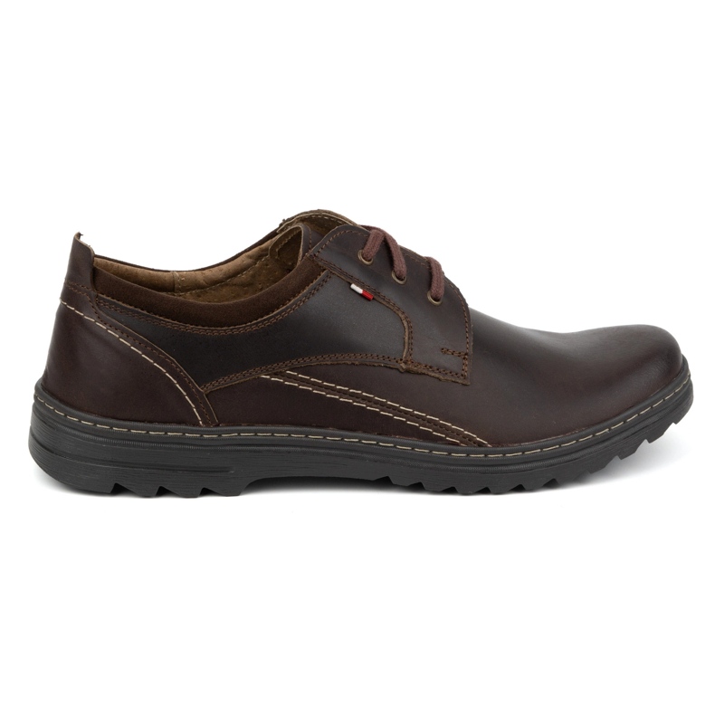 Olivier Scarpe casual stringate da uomo in pelle 309GT marrone