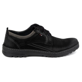 Olivier Scarpe casual stringate da uomo in pelle, scamosciata 309GT, nere nero