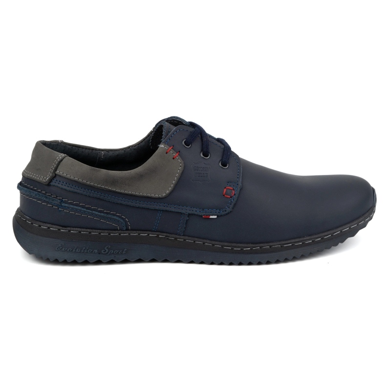 Olivier Scarpe casual in pelle da uomo modello 308GT, blu