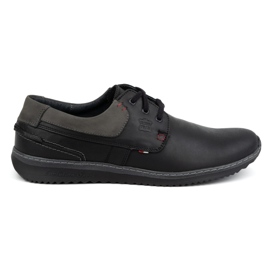 Olivier Scarpe casual in pelle da uomo modello 308GT, nere nero