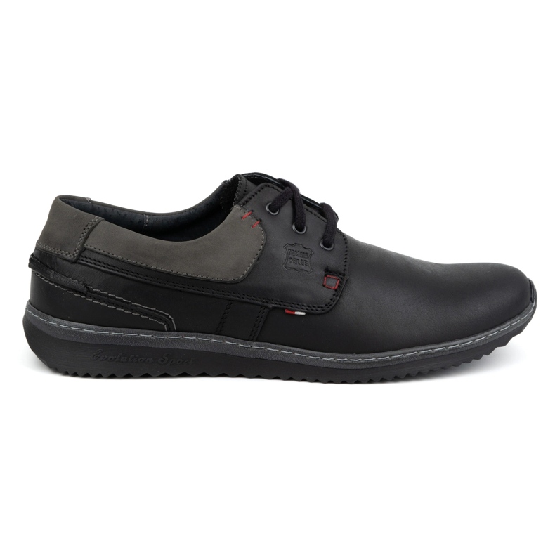 Olivier Scarpe casual in pelle da uomo modello 308GT, nere nero