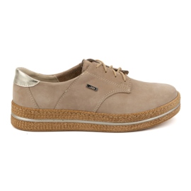 Olivier Scarpe da donna in pelle con suola spessa 1134/2, beige