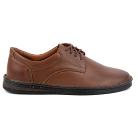 Olivier Scarpe stringate classiche da uomo casual in pelle 925A marrone