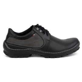 Olivier Scarpe casual stringate da uomo in pelle 307GT, nere nero