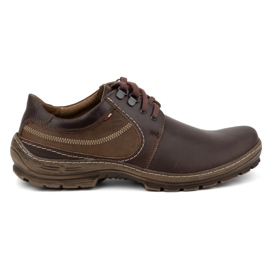 Olivier Scarpe casual stringate da uomo in pelle 307GT marrone