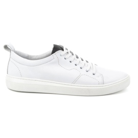 Olivier Scarpe stringate sportive da uomo in pelle 434KNT bianco