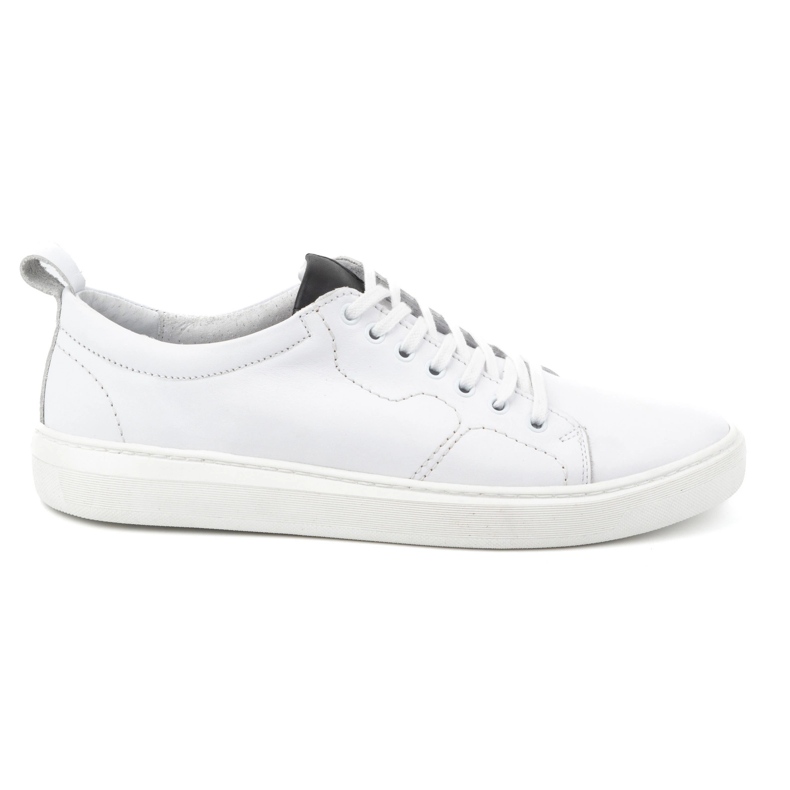 Olivier Scarpe stringate sportive da uomo in pelle 434KNT bianco bianca