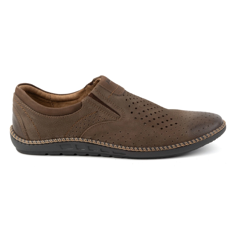 Joker Scarpe da uomo, mocassini in pelle traforata 937L, colore marrone
