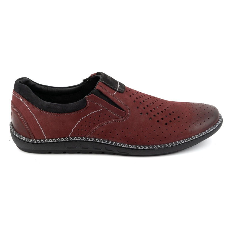 Joker Scarpe da uomo, mocassini in pelle 937L, bordeaux rosso