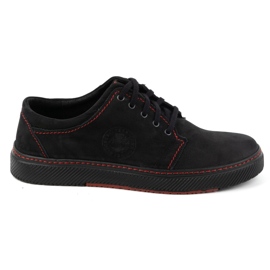Joker Scarpe casual da uomo in pelle 894J, nere e rosse nero