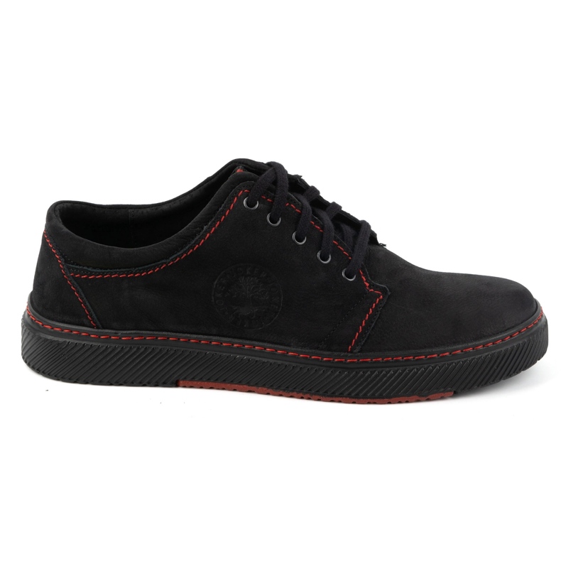 Joker Scarpe casual da uomo in pelle 894J, nere e rosse nero