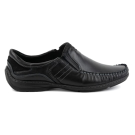 KOMODO Scarpe da uomo, mocassini in pelle 627K, colore nero