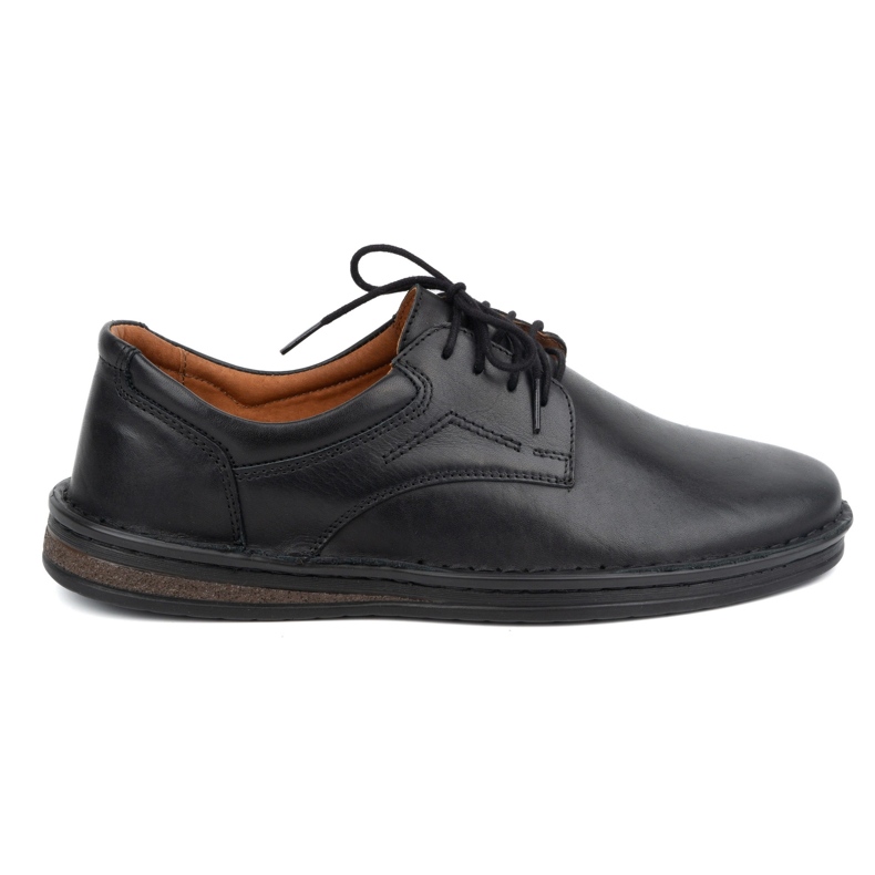 Olivier Scarpe stringate classiche da uomo casual in pelle 925A, nere nero