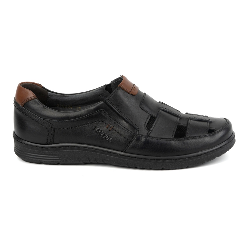 Kampol Scarpe casual in pelle da uomo 86KAM, nere nero