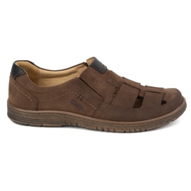 Kampol Scarpe casual da uomo in pelle 86KAM nabuk marrone