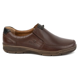 Kampol Scarpe slip-on casual da uomo in pelle 58KAM, marrone