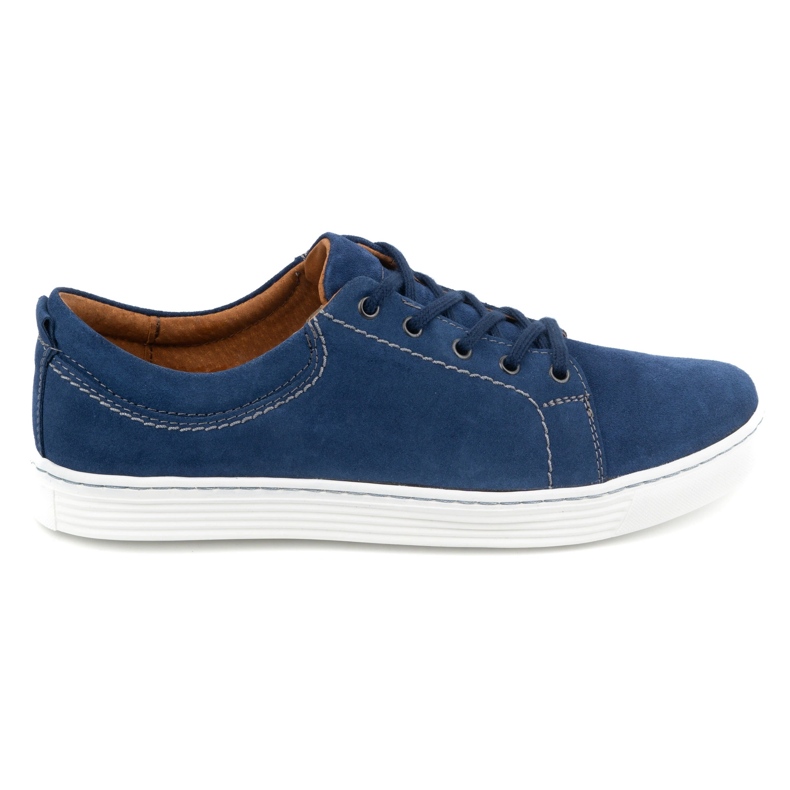 Olivier Scarpe casual da uomo in pelle 946MA, velluto blu