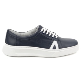 KOMODO Scarpe casual da uomo in pelle 910/2, blu navy