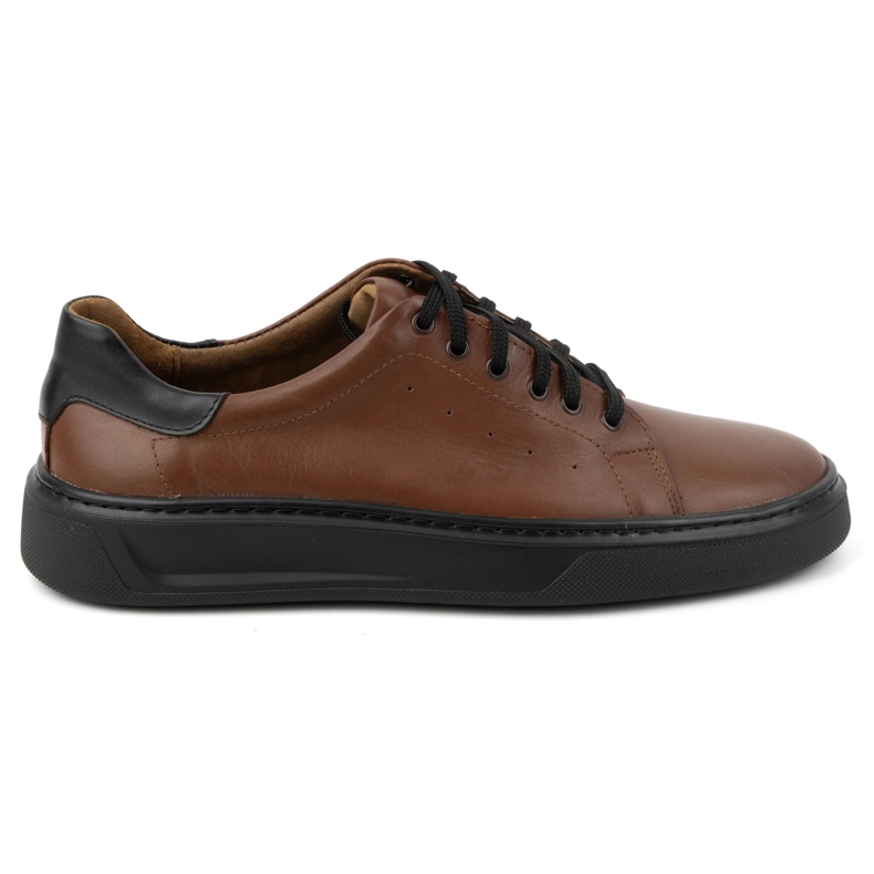 KOMODO Scarpe da uomo in pelle 930K marrone con suola nera
