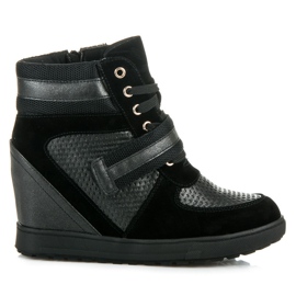 J. Star Scarpe con zeppa stringate nero