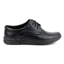 Olivier Scarpe stringate da uomo in pelle naturale casual 240lu, nere nero