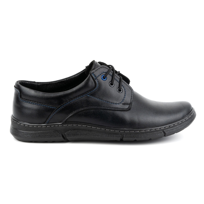 Olivier Scarpe stringate da uomo in pelle naturale casual 240lu, nere nero