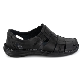 Olivier Scarpe slip-on estive da uomo in pelle 902MP Summer nere nero