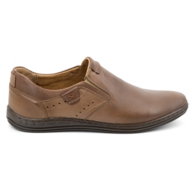 Scarpe slip-on da uomo in pelle POLBUT 401 marrone