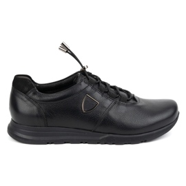 Kampol Scarpe da uomo in pelle 25/5 nere nero
