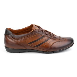Olivier Scarpe sportive da uomo in pelle modello 7004DT marrone