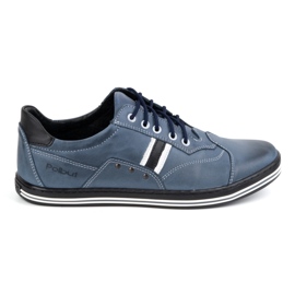 Polbut Scarpe casual da uomo in pelle 1801B, blu navy multicolore