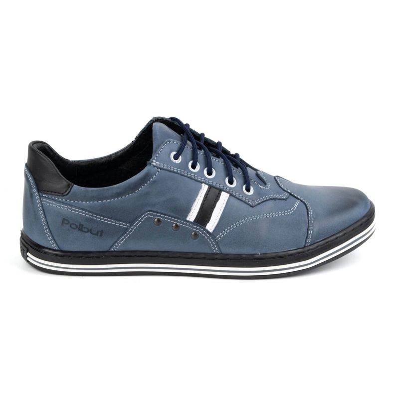 Polbut Scarpe casual da uomo in pelle 1801B, blu navy multicolore