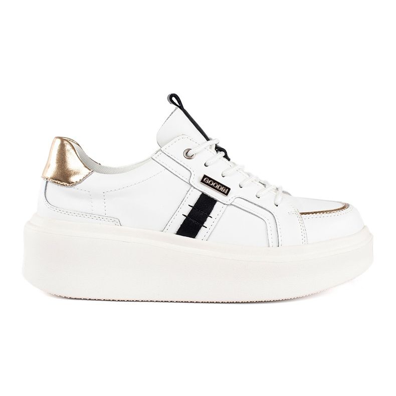 Sneakers in pelle bianca con plateau