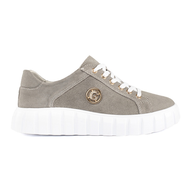 Scarpe platform grigie realizzate in pelle scamosciata grigio