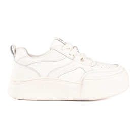 Scarpe sportive da donna bianche con suola alta bianco