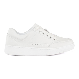 Sneakers in pelle bianca con plateau alto bianco