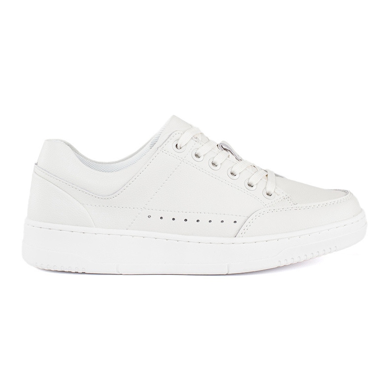 Sneakers in pelle bianca con plateau alto