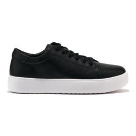 Sergio Leone Sneakers stringate da donna in pelle nera nero