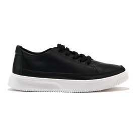 Sneakers nere in pelle traforata di Sergio Leone nero