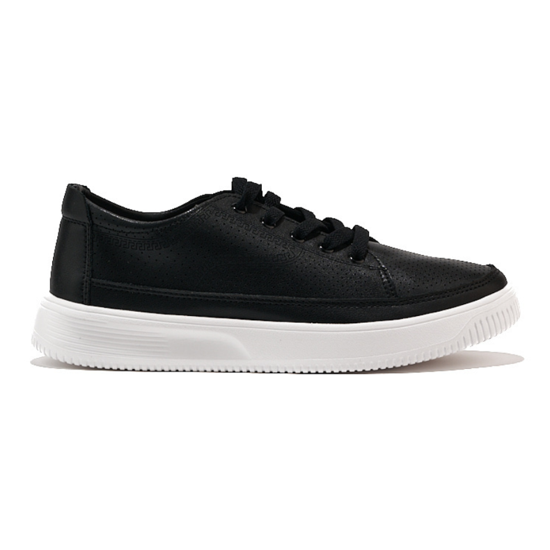 Sneakers nere in pelle traforata di Sergio Leone nero